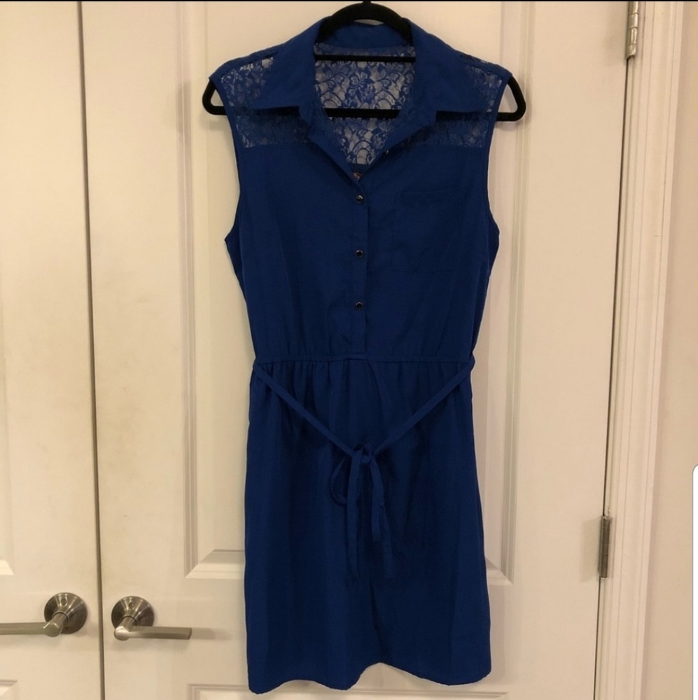 Royal Blue Dress lace detail